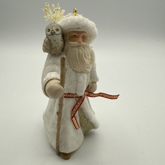 Vtg 2015 Hallmark Father Christmas w Owl Ornament 12th Series Santa Box White - Picture 10 of 15
